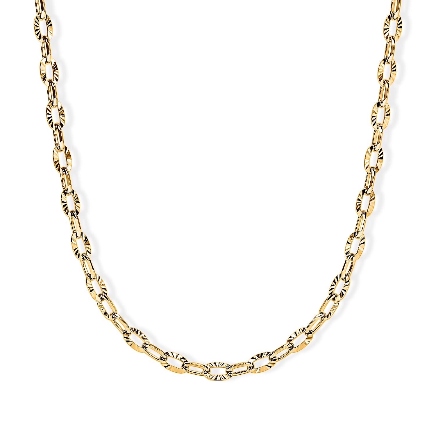 Italian 1.2mm Drop Oval Star Chain Necklace in 14K YG Over Sterling Silver 2.15 Grams 20 Inches