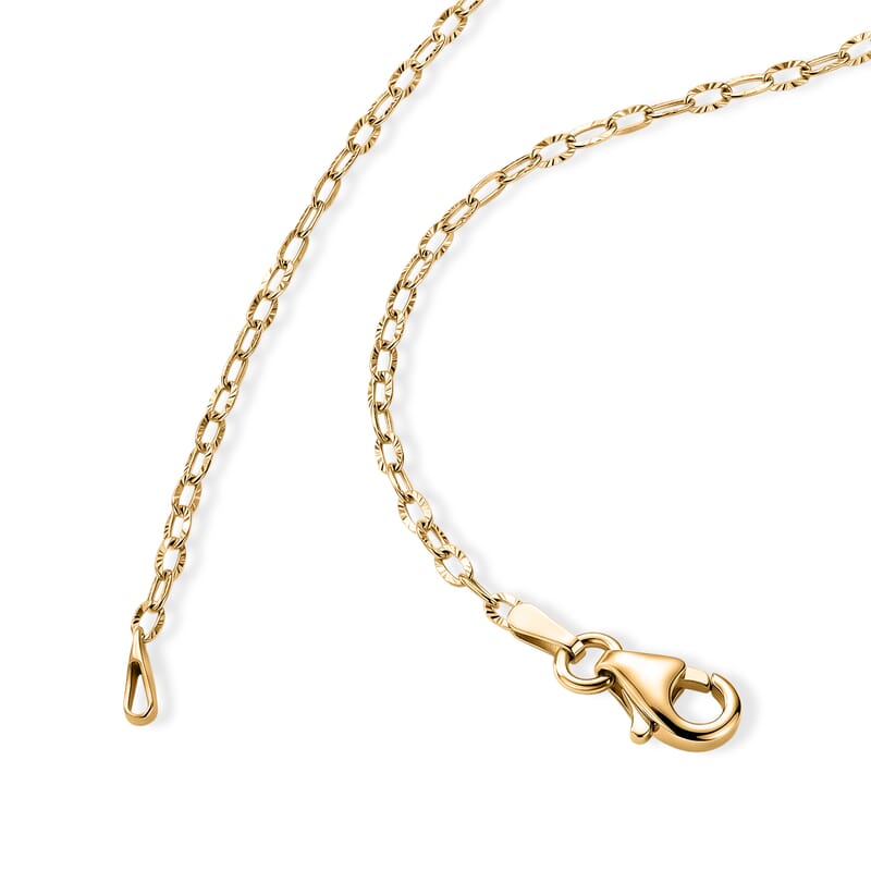 Italian 1.2mm Drop Oval Star Chain Necklace in 14K YG Over Sterling Silver 2.15 Grams 20 Inches
