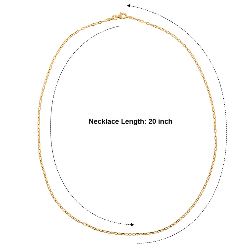 Italian 1.2mm Drop Oval Star Chain Necklace in 14K YG Over Sterling Silver 2.15 Grams 20 Inches