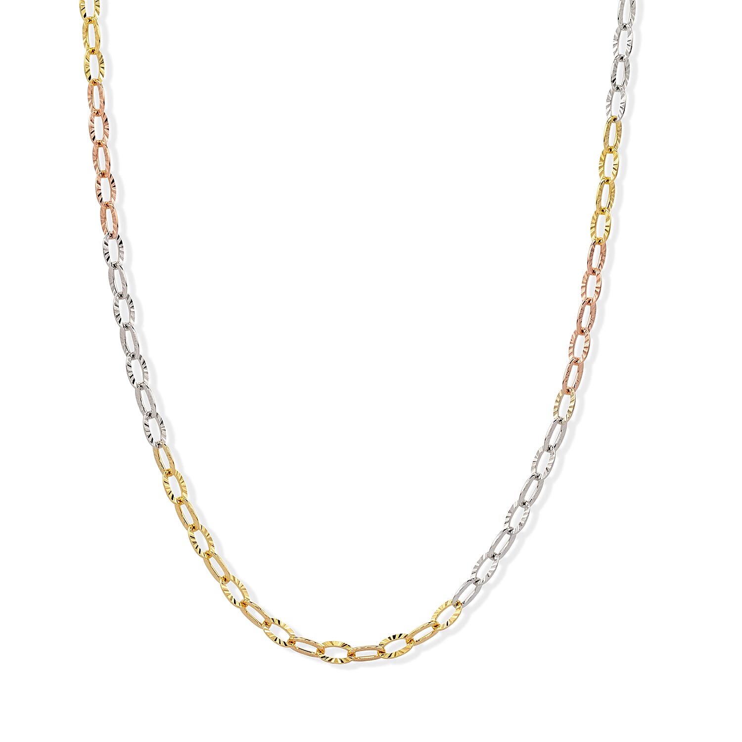 Italian 1.2mm Drop Oval Star Chain Necklace in 14K YRG Over and Sterling Silver 2.15 Grams 20 Inches