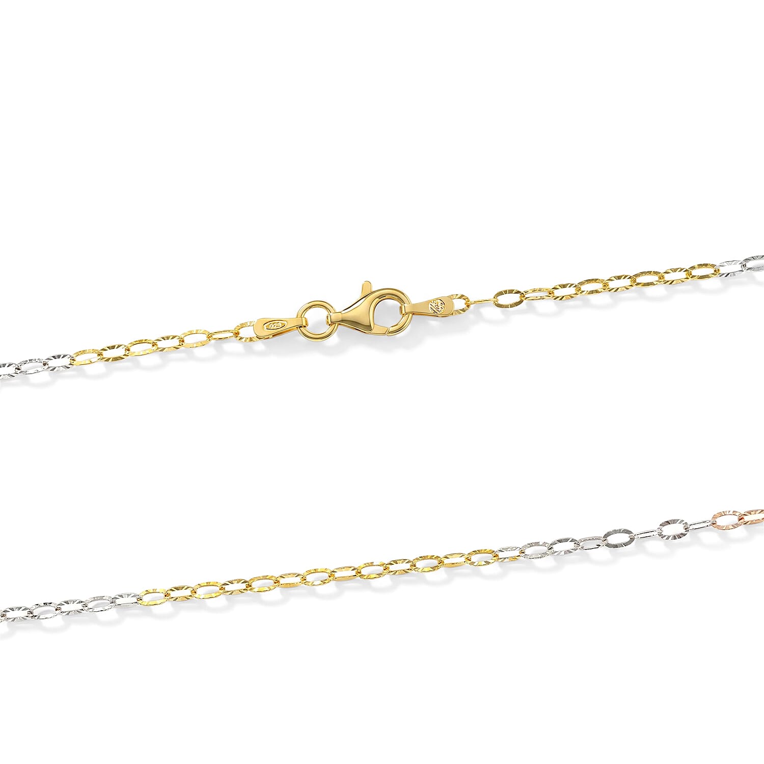 Italian 1.2mm Drop Oval Star Chain Necklace in 14K YRG Over and Sterling Silver 2.15 Grams 20 Inches