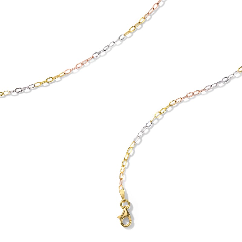 Italian 1.2mm Drop Oval Star Chain Necklace in 14K YRG Over and Sterling Silver 2.15 Grams 20 Inches