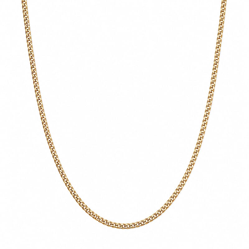 1.2mm Grumeta Super Flat Light Chain Necklace in 14K YG Over Sterling Silver 2.50 Grams 20 Inches