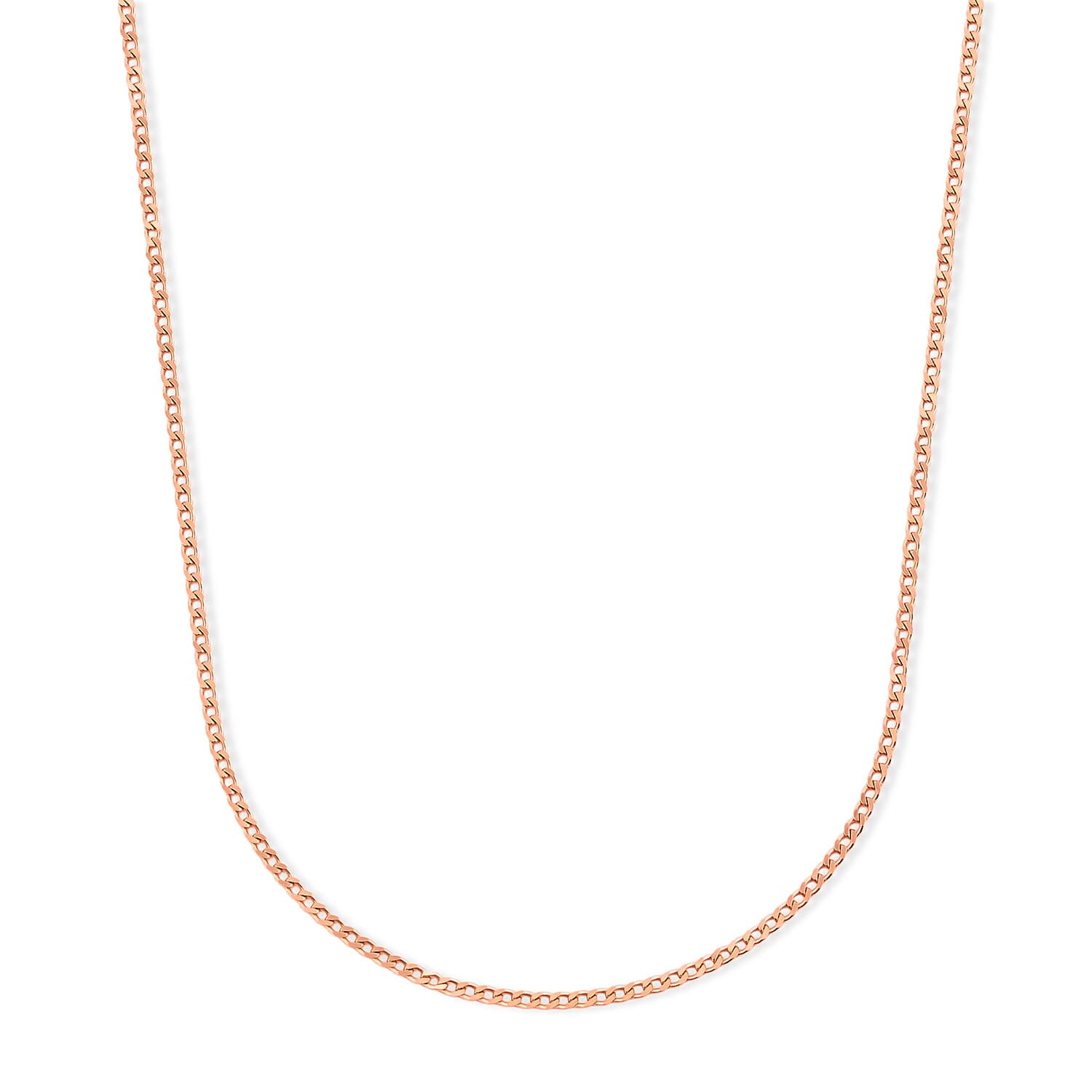 1.25mm Grumeta Super Flat Light Chain Necklace in 14K RG Over Sterling Silver 2.50 Grams 20 Inches