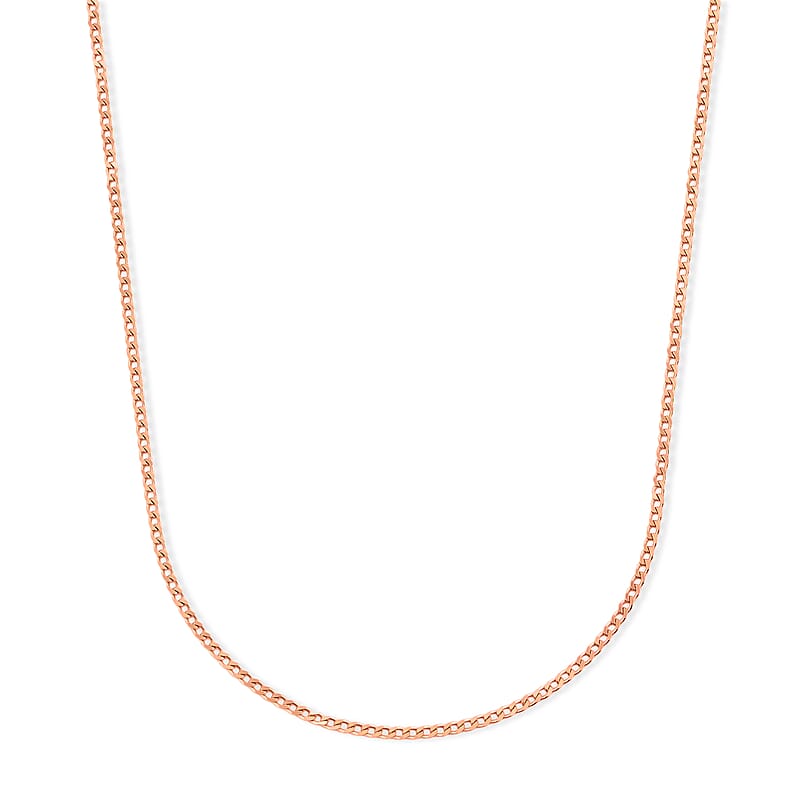 1.25mm Grumeta Super Flat Light Chain Necklace in 14K RG Over Sterling Silver 2.50 Grams 20 Inches
