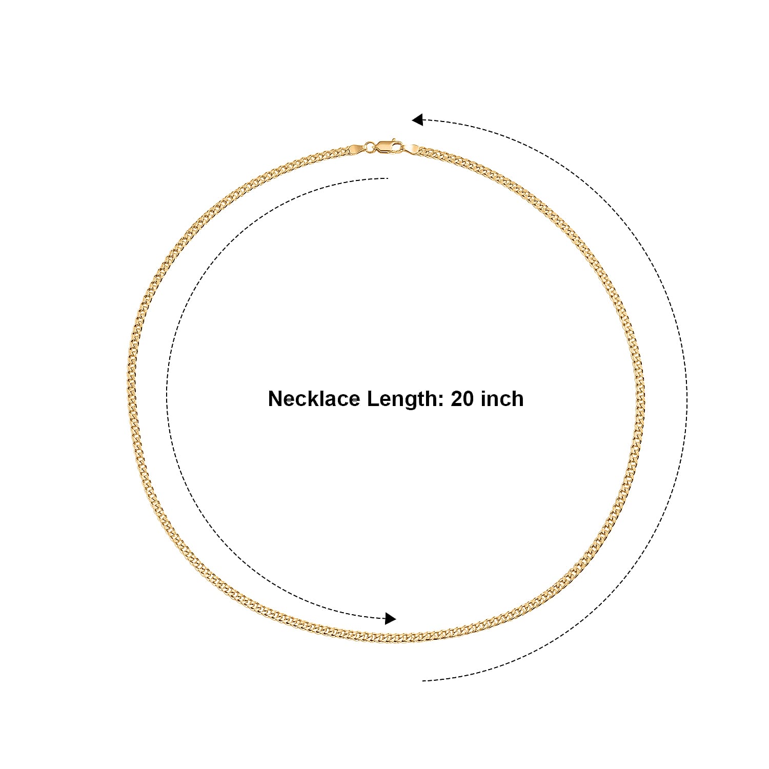 3.5mm Grumeta Super Flat Light Chain Necklace in 14K YG Over Sterling Silver 6.15 Grams 20 Inches