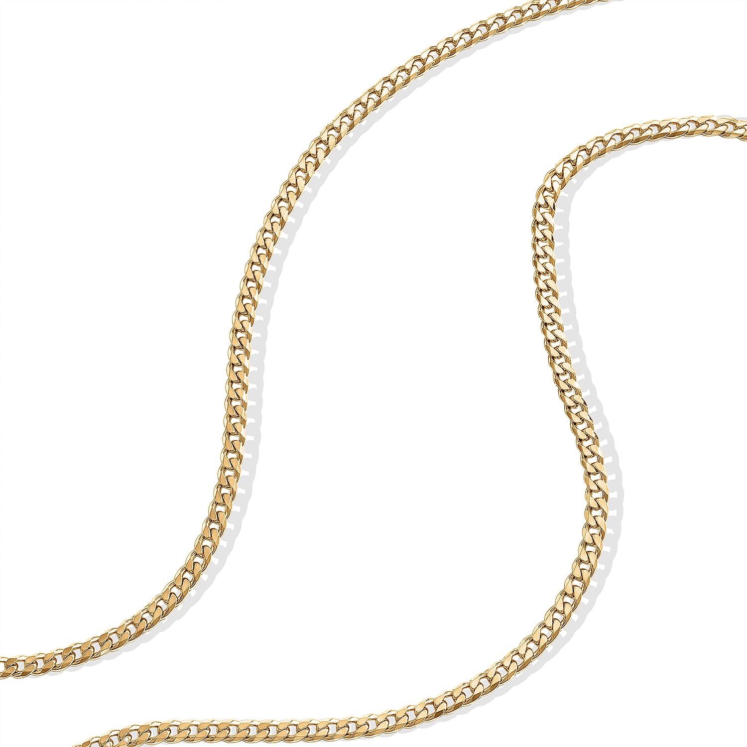 3.3mm Grumeta Super Flat Light Chain Necklace in 14K YG Over Sterling Silver 5.85 Grams 20 Inches