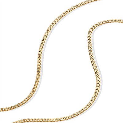 3.3mm Grumeta Super Flat Light Chain Necklace in 14K YG Over Sterling Silver 5.85 Grams 20 Inches