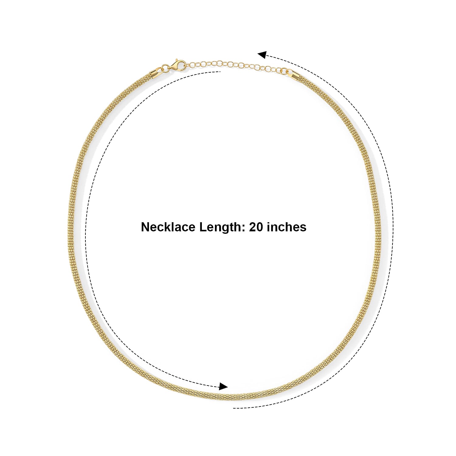 Italian 10mm Popcorn New Light Chain Necklace in 14K YG Over Sterling Silver 8.30 Grams 20 Inches