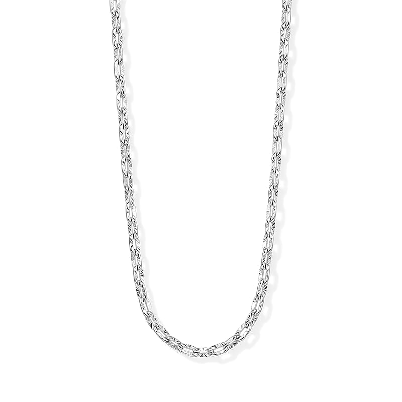 1.4mm Coffee Star Chain Necklace in Sterling Silver 2.75 Grams 20 Inches