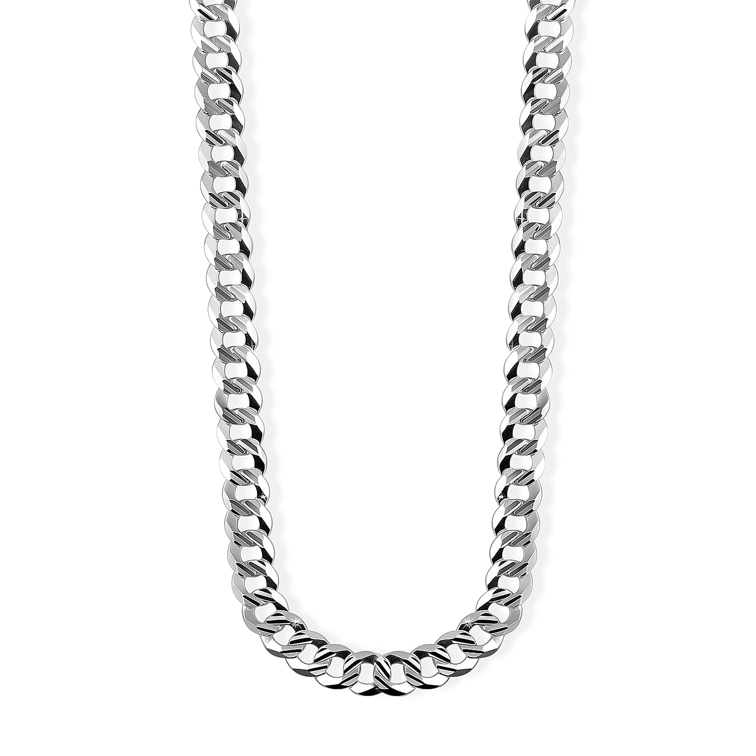 7.5mm Grumetta New Slash Cut Necklace in Sterling Silver 22 Inches 29.30 Grams