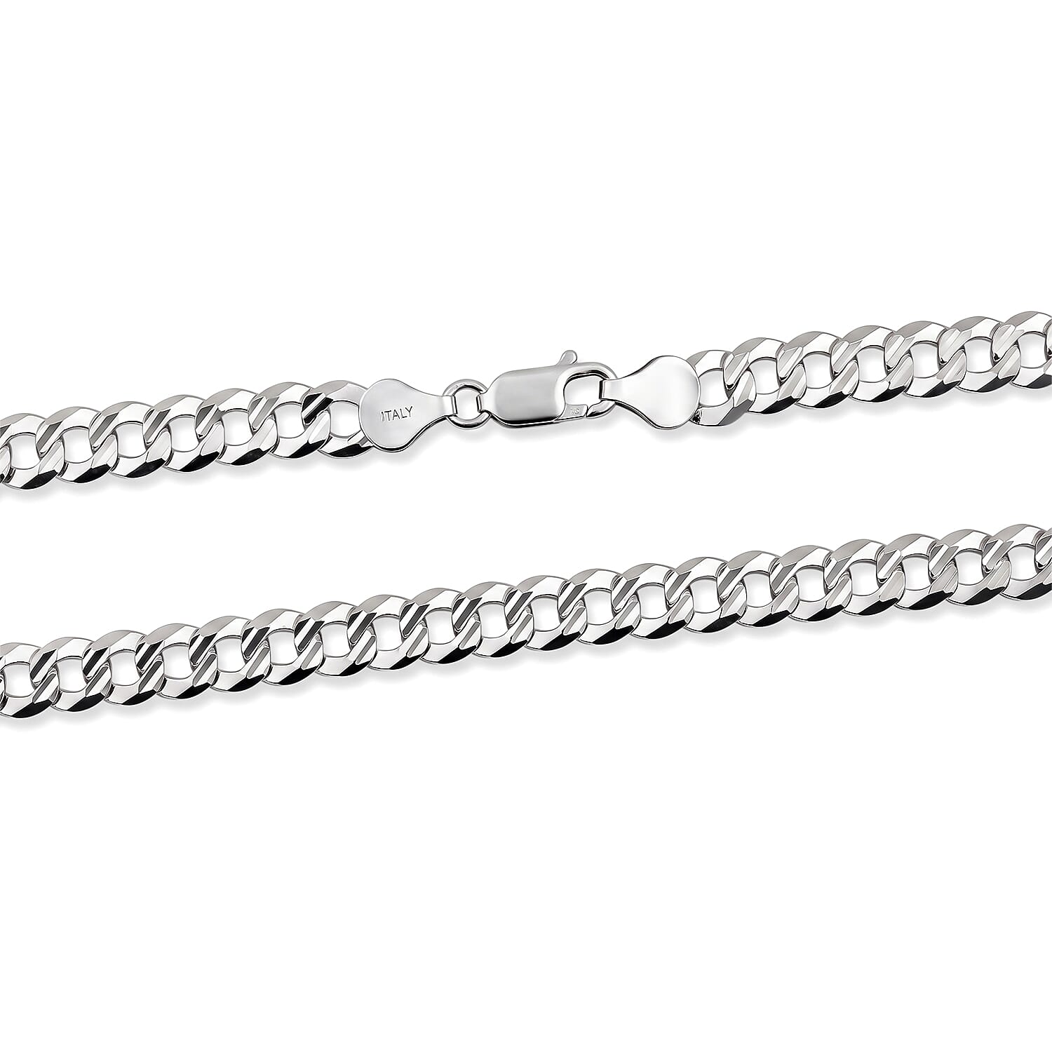 7.5mm Grumetta New Slash Cut Necklace in Sterling Silver 22 Inches 29.30 Grams