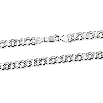 7.5mm Grumetta New Slash Cut Necklace in Sterling Silver 22 Inches 29.30 Grams