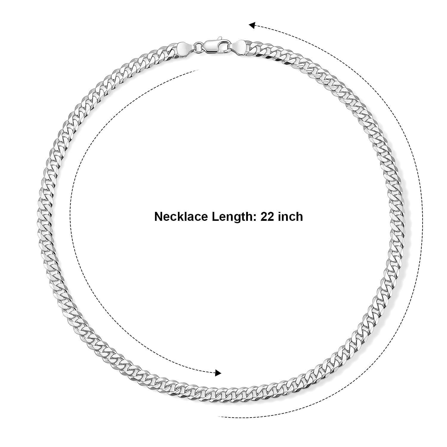 7.5mm Grumetta New Slash Cut Necklace in Sterling Silver 22 Inches 29.30 Grams