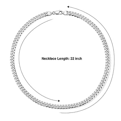 7.5mm Grumetta New Slash Cut Necklace in Sterling Silver 22 Inches 29.30 Grams