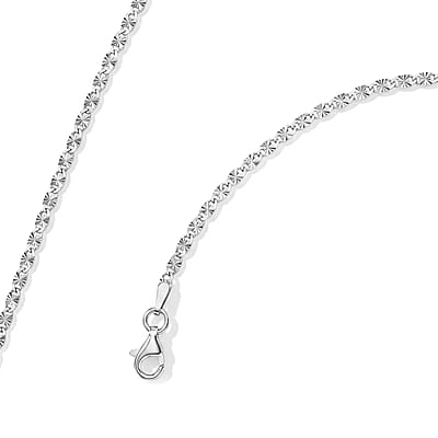 Sterling Silver 1.4mm Valentina Star Chain Necklace 2.35 Grams 18 Inches