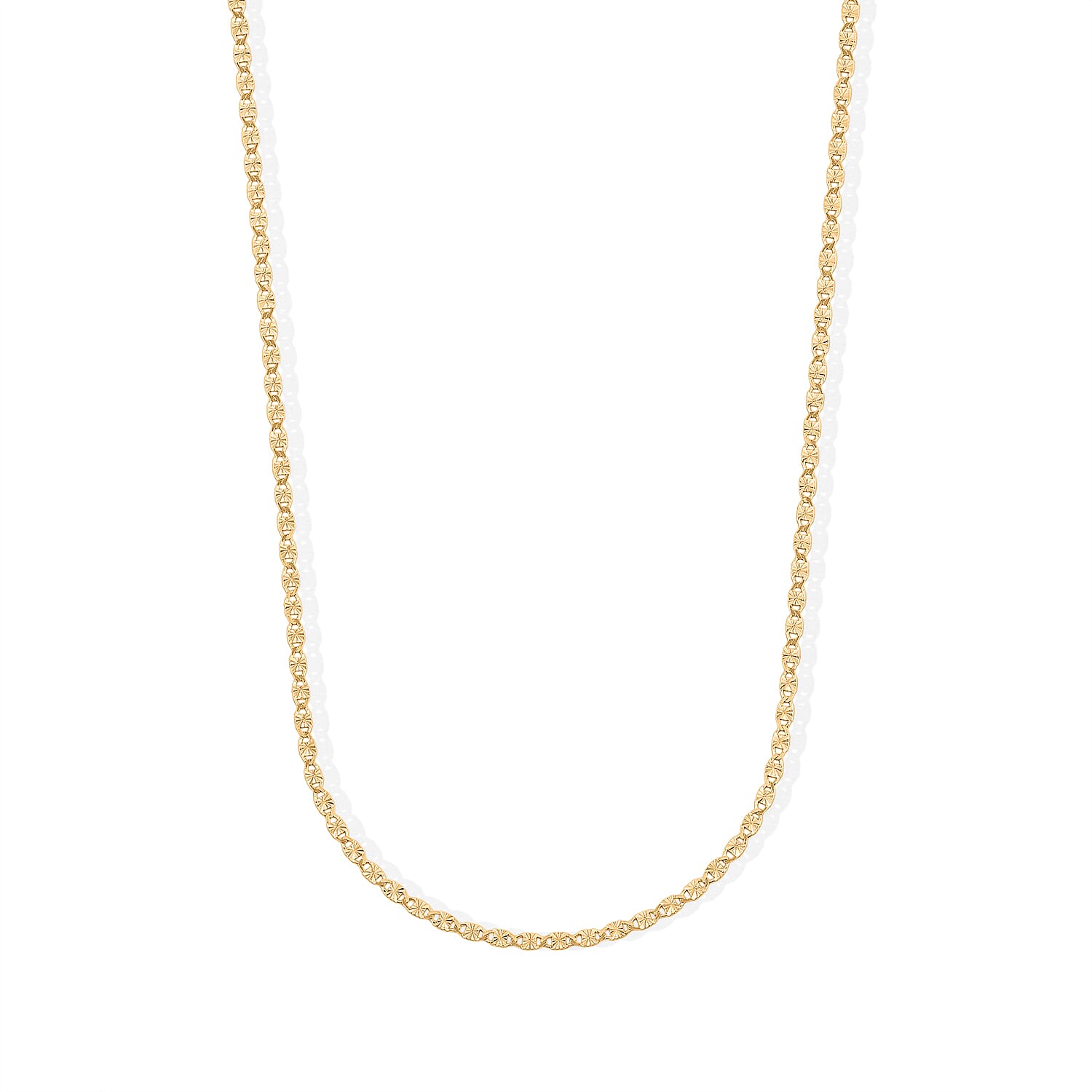 Italian 1.4mm Valentina Star Chain Necklace in 14K YG Over Sterling Silver 2.35 Grams 18 Inches