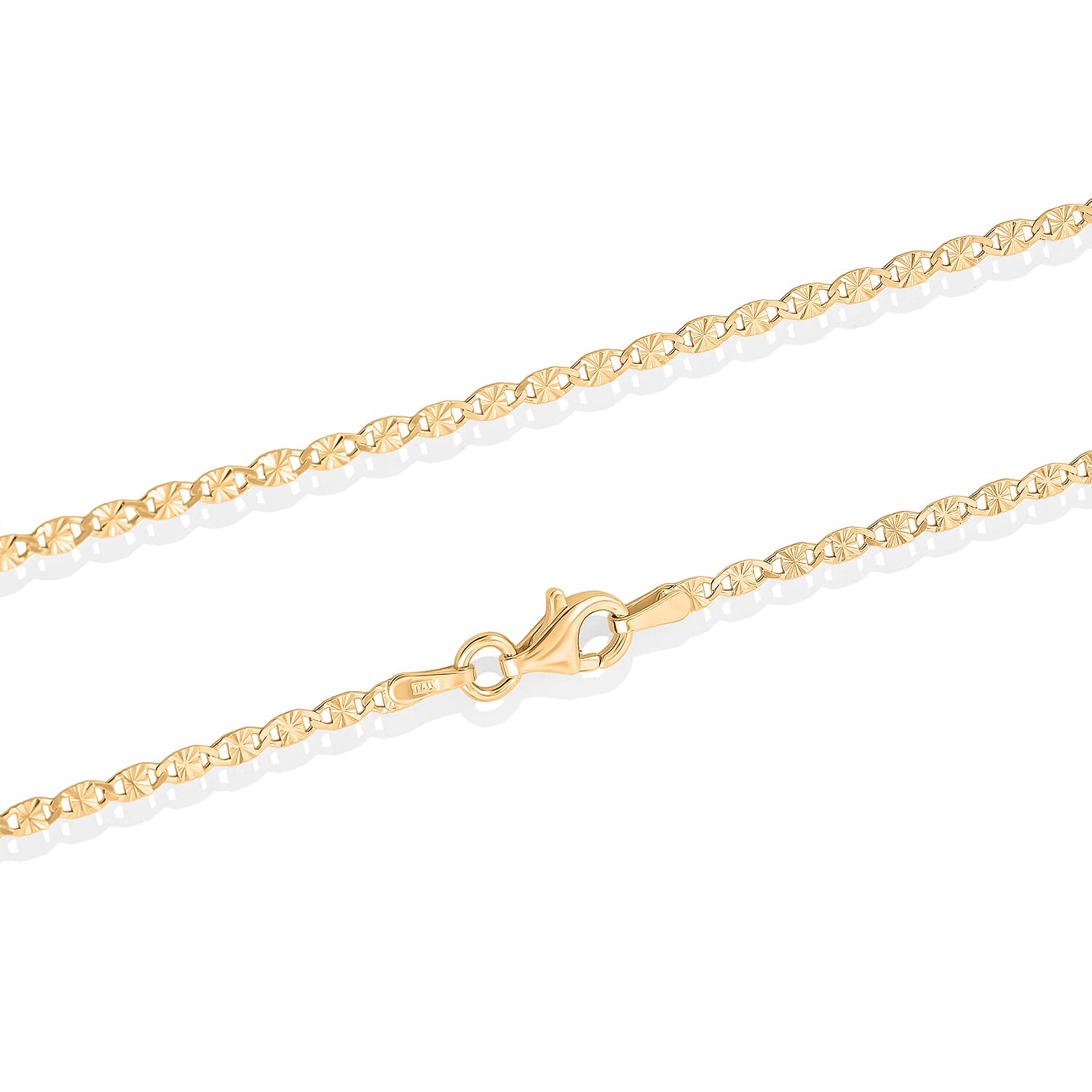 Italian 1.4mm Valentina Star Chain Necklace in 14K YG Over Sterling Silver 2.35 Grams 18 Inches