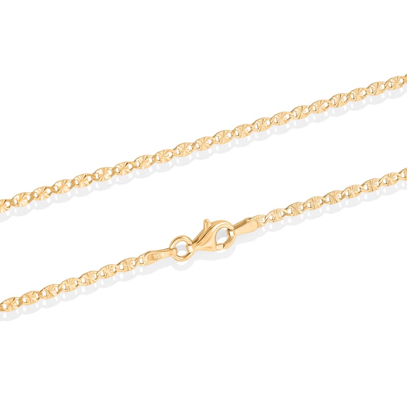 Italian 1.4mm Valentina Star Chain Necklace in 14K YG Over Sterling Silver 2.35 Grams 18 Inches