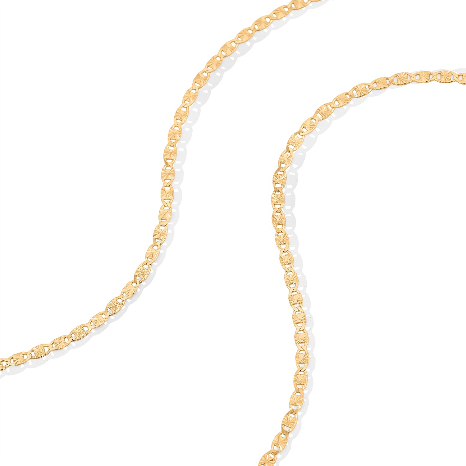 Italian 1.4mm Valentina Star Chain Necklace in 14K YG Over Sterling Silver 2.35 Grams 18 Inches