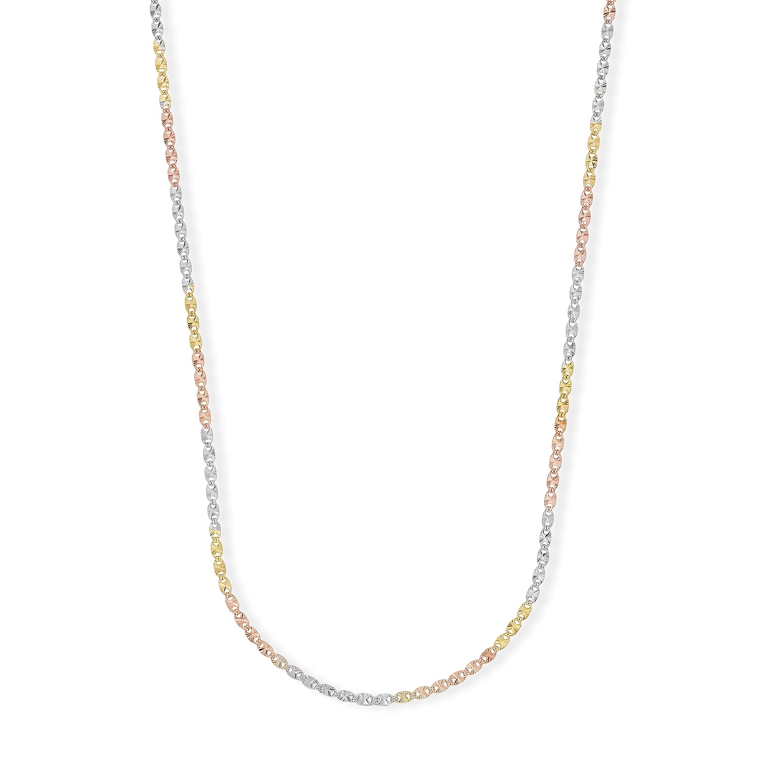 1.4mm Valentina Star Chain Necklace in 14K YRG Over and Sterling Silver 2.65 Grams 18 Inches