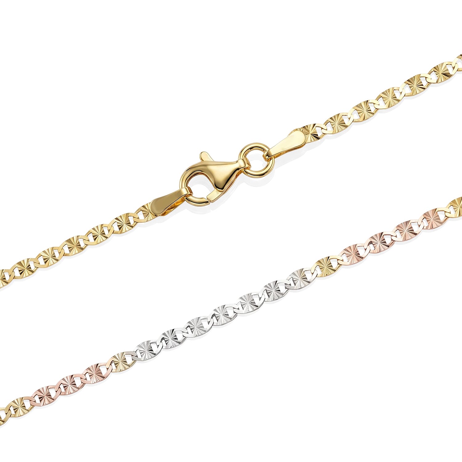 1.4mm Valentina Star Chain Necklace in 14K YRG Over and Sterling Silver 2.65 Grams 18 Inches