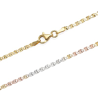 1.4mm Valentina Star Chain Necklace in 14K YRG Over and Sterling Silver 2.65 Grams 18 Inches