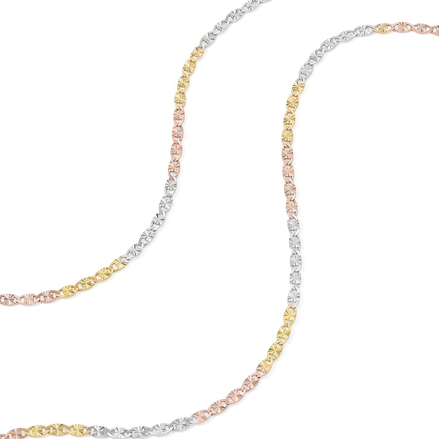 1.4mm Valentina Star Chain Necklace in 14K YRG Over and Sterling Silver 2.65 Grams 18 Inches