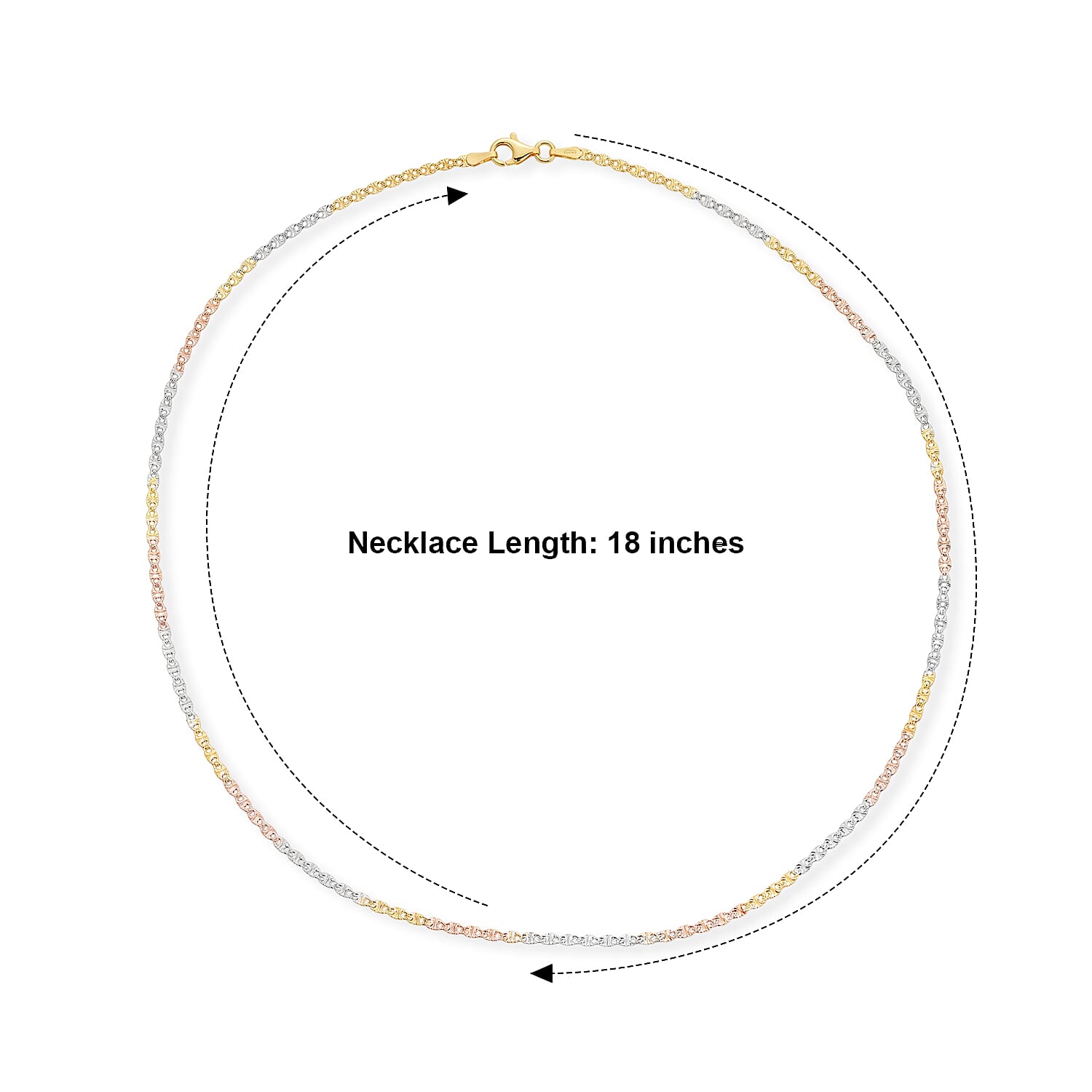 1.4mm Valentina Star Chain Necklace in 14K YRG Over and Sterling Silver 2.65 Grams 18 Inches