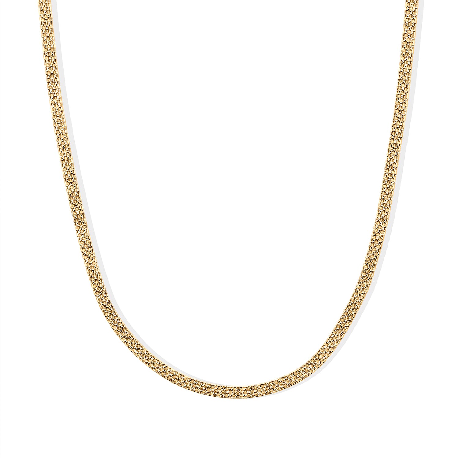 Italian 1.4mm Bismark Chain Necklace in 14K YG Over Sterling Silver 5.70 Grams 18 Inches