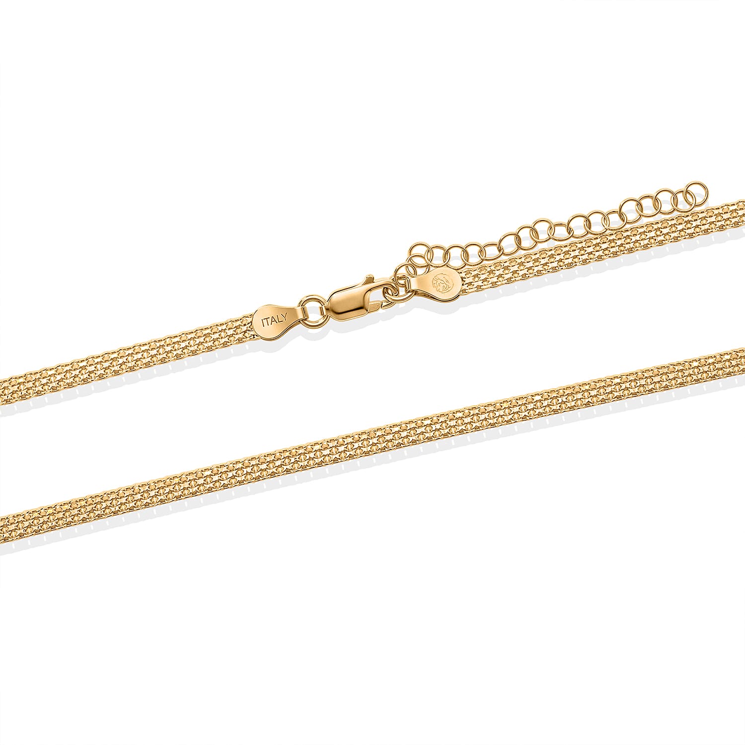 Italian 1.4mm Bismark Chain Necklace in 14K YG Over Sterling Silver 5.70 Grams 18 Inches