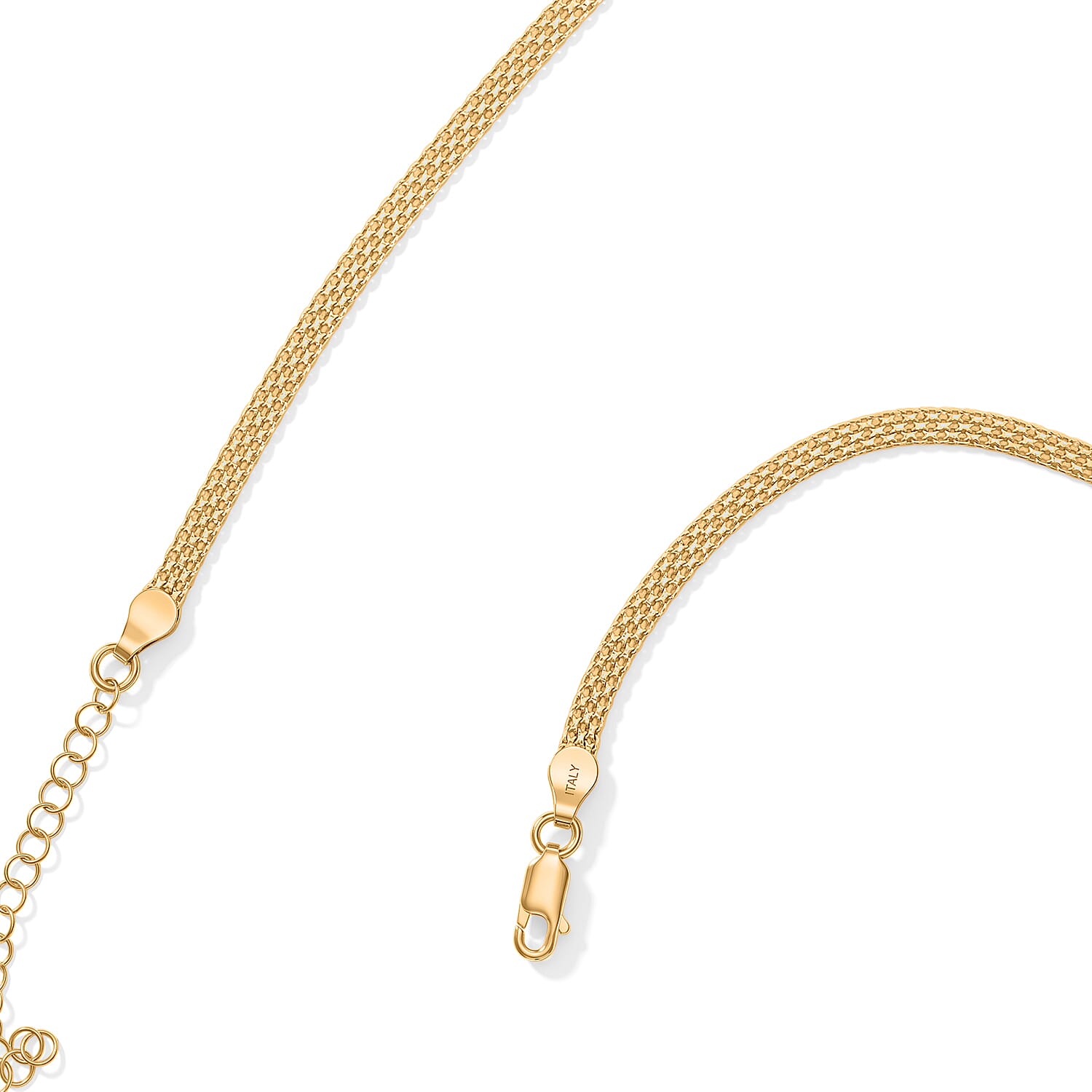 Italian 1.4mm Bismark Chain Necklace in 14K YG Over Sterling Silver 5.70 Grams 18 Inches