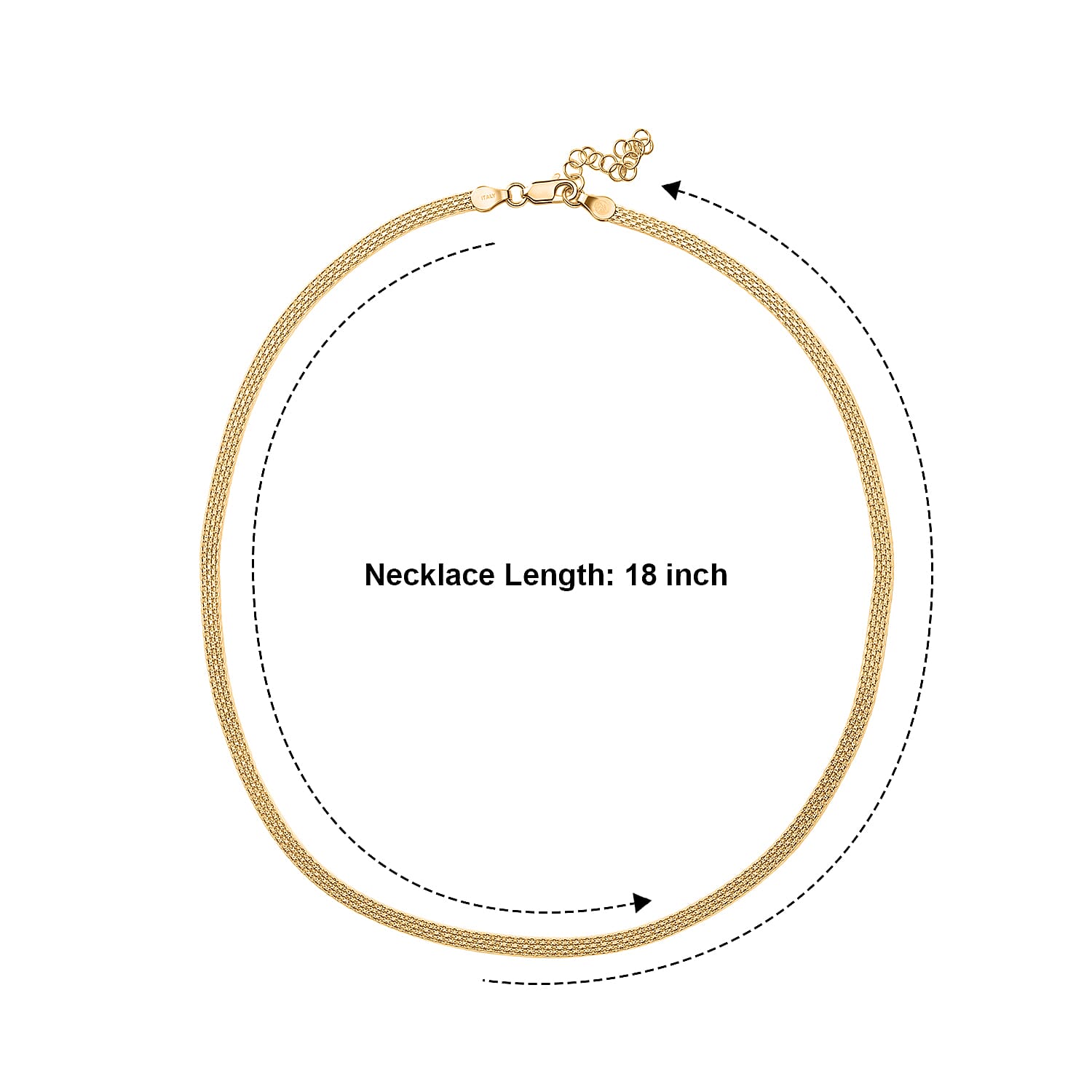 Italian 1.4mm Bismark Chain Necklace in 14K YG Over Sterling Silver 5.70 Grams 18 Inches