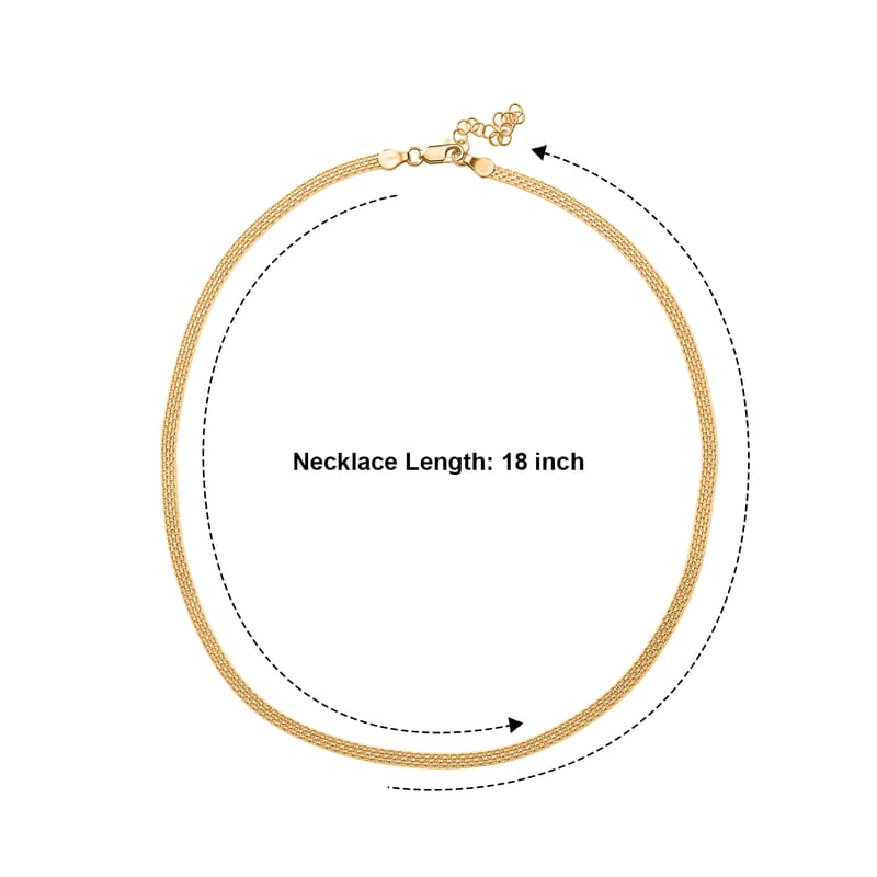 Italian 1.4mm Bismark Chain Necklace in 14K YG Over Sterling Silver 5.70 Grams 18 Inches