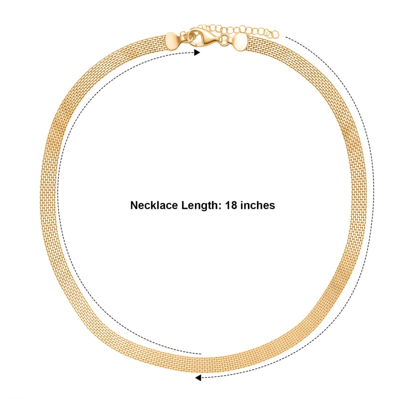 Italian 1.4mm Bismark Chain Necklace in 14K YG Over Sterling Silver 13.40 Grams 18 Inches