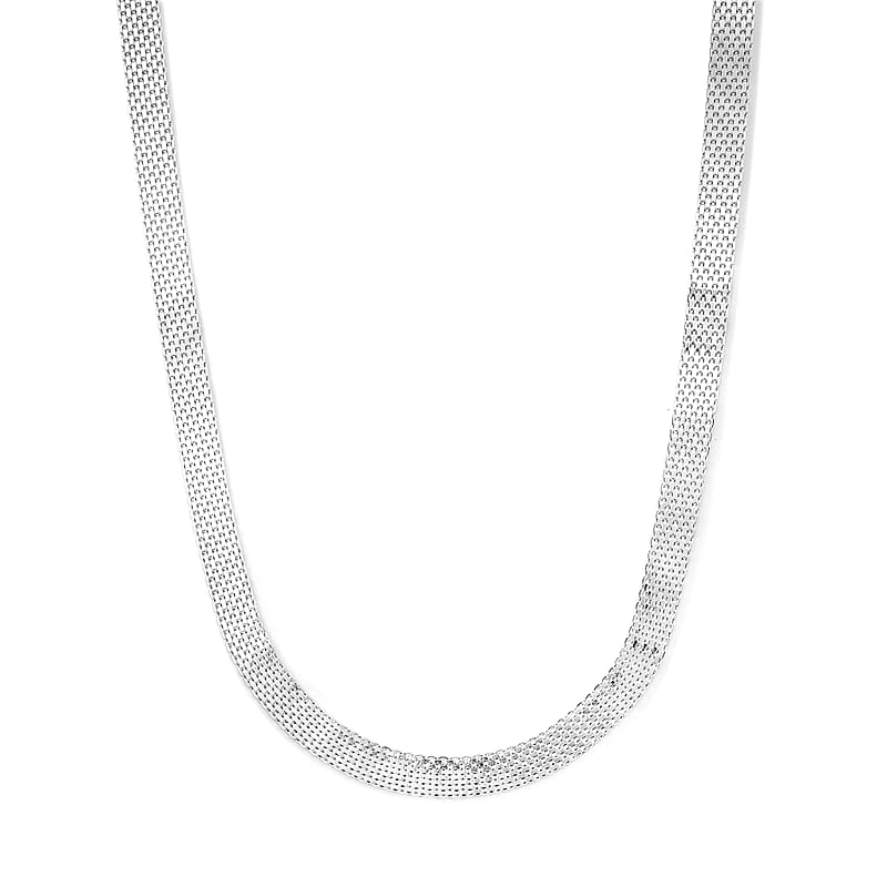 Italian 1.4mm Bismark Chain Necklace in Sterling Silver 13.40 Grams 18 Inches