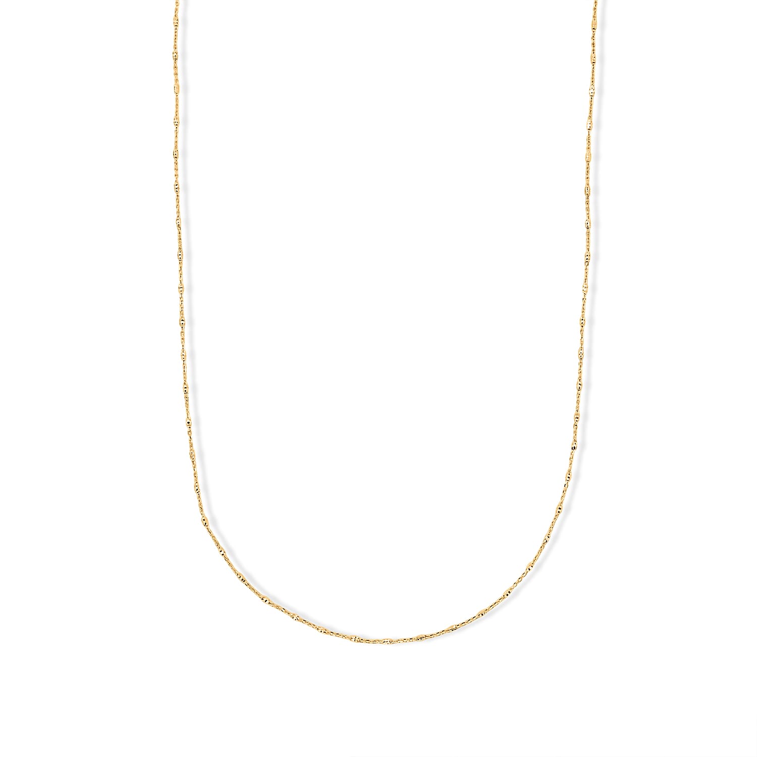 Italian 1.4mm Tube Brite Long Chain Necklace in 14K YG Over Sterling Silver 2.40 Grams 18 Inches