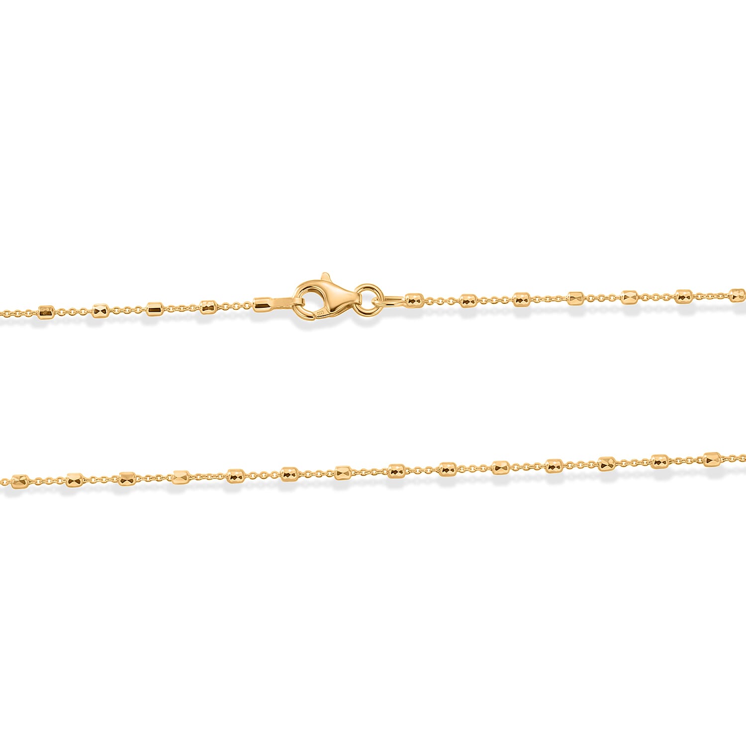 Italian 1.4mm Tube Brite Long Chain Necklace in 14K YG Over Sterling Silver 2.40 Grams 18 Inches