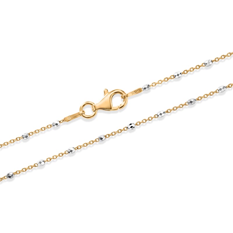 Italian 1.4mm Tube Brite Long Chain Necklace in 14K YG Over and Sterling Silver 2.40 Grams 18 Inches
