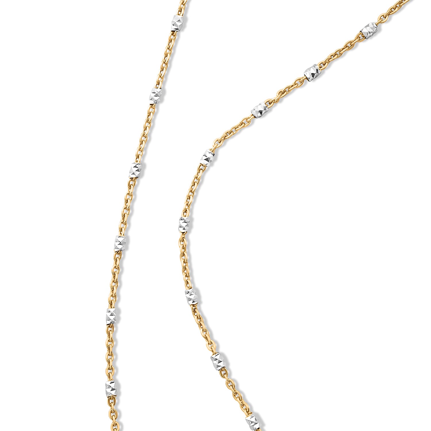 Italian 1.4mm Tube Brite Long Chain Necklace in 14K YG Over and Sterling Silver 2.40 Grams 18 Inches