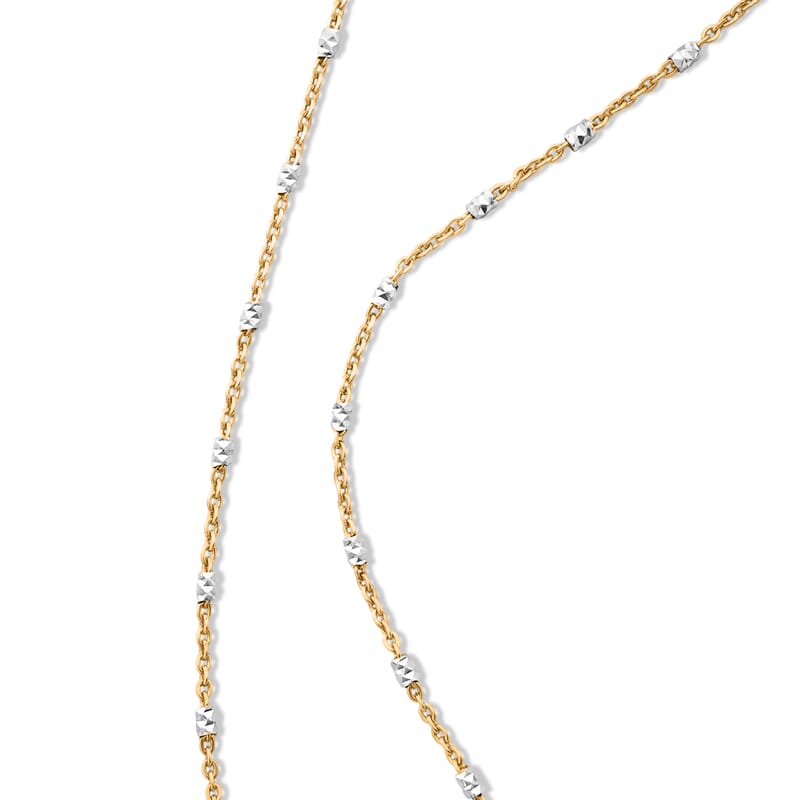 Italian 1.4mm Tube Brite Long Chain Necklace in 14K YG Over and Sterling Silver 2.40 Grams 18 Inches