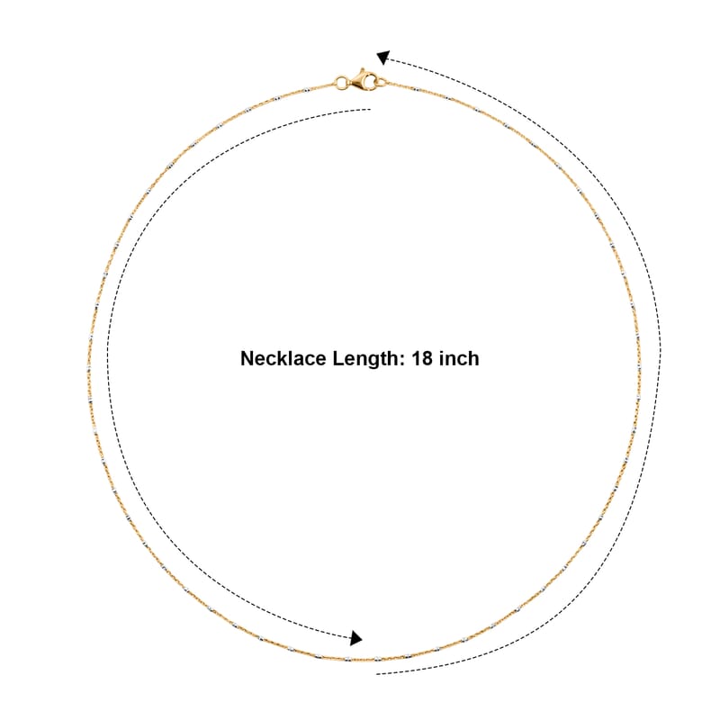 Italian 1.4mm Tube Brite Long Chain Necklace in 14K YG Over and Sterling Silver 2.40 Grams 18 Inches