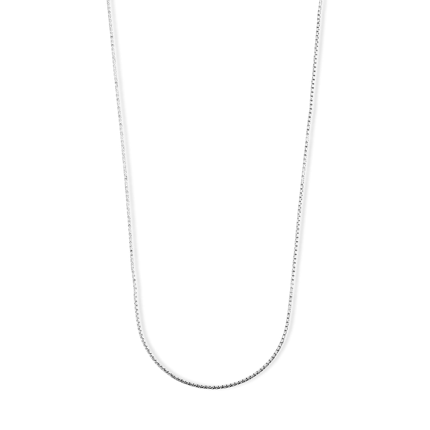 Italian 1.2mm Round Box Silk Chain Necklace in Sterling Silver 3.75 Grams 18 Inches