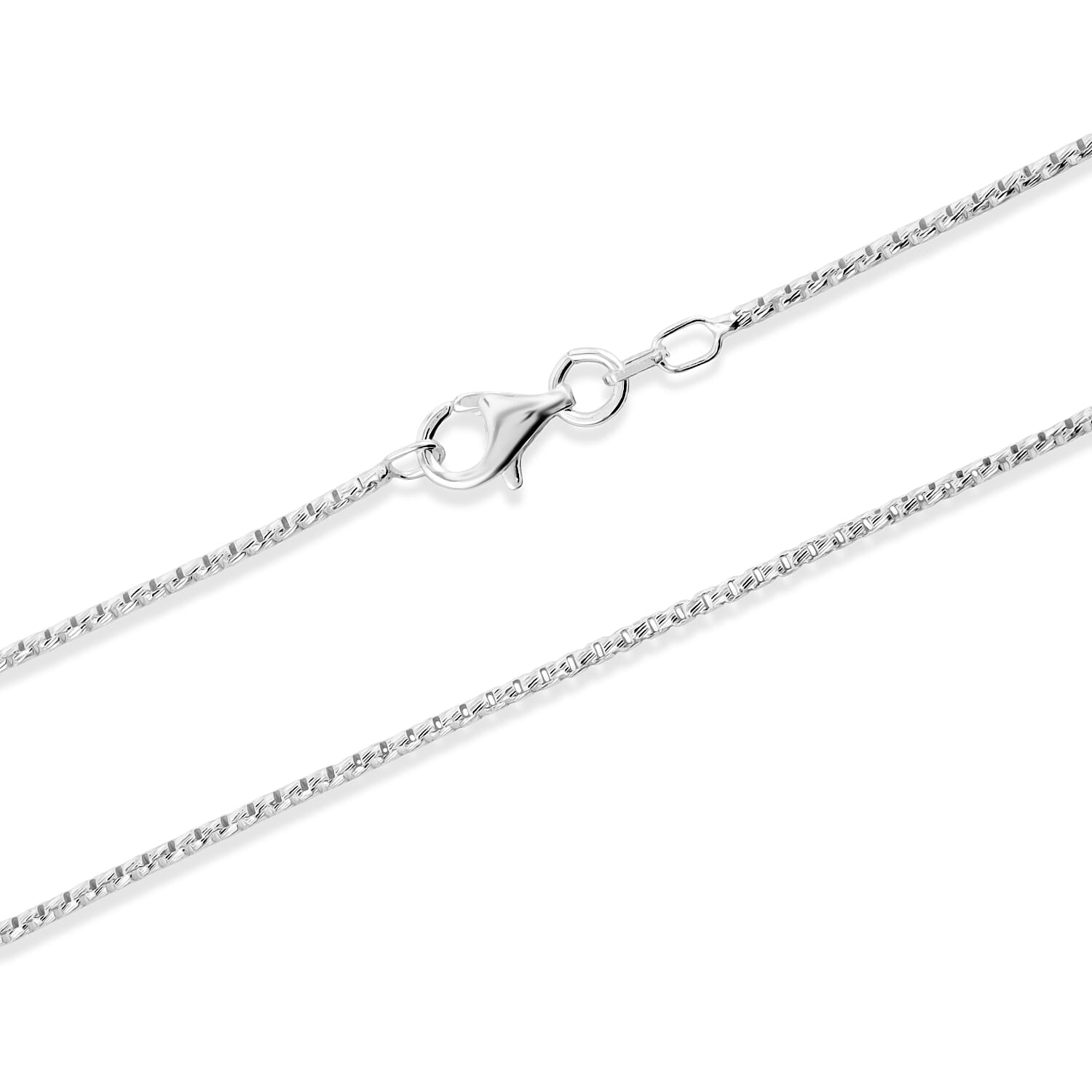 Italian 1.2mm Round Box Silk Chain Necklace in Sterling Silver 3.75 Grams 18 Inches