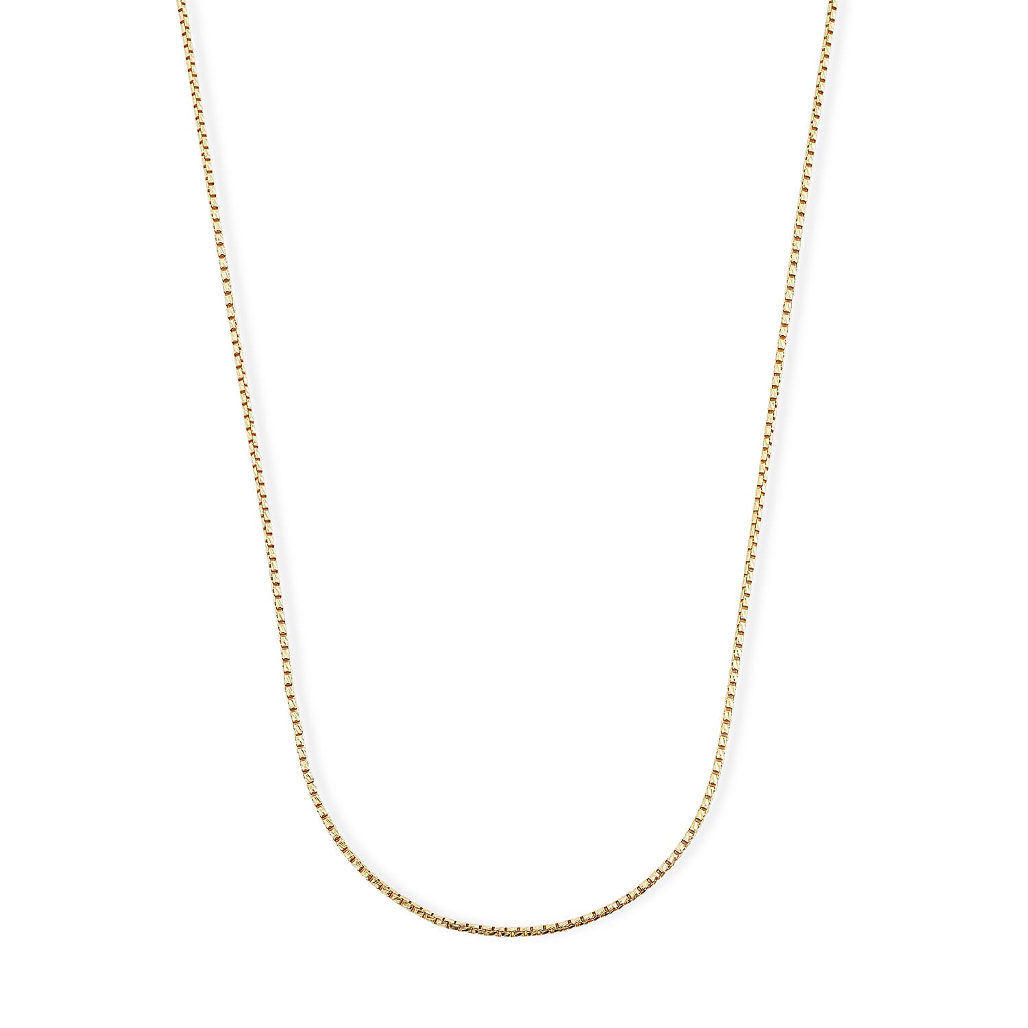Italian 1.2mm Round Box Silk Chain Necklace in 14K YG Over Sterling Silver 3.75 Grams 18 Inches