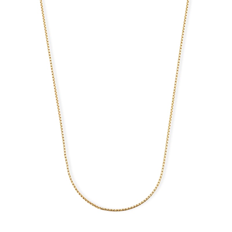 Italian 1.2mm Round Box Silk Chain Necklace in 14K YG Over Sterling Silver 3.75 Grams 18 Inches