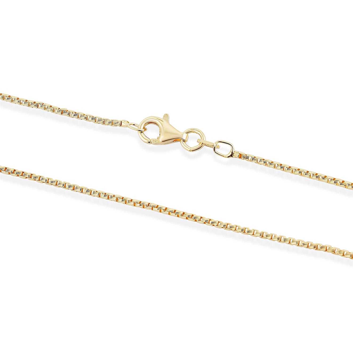 Italian 1.2mm Round Box Silk Chain Necklace in 14K YG Over Sterling Silver 3.75 Grams 18 Inches