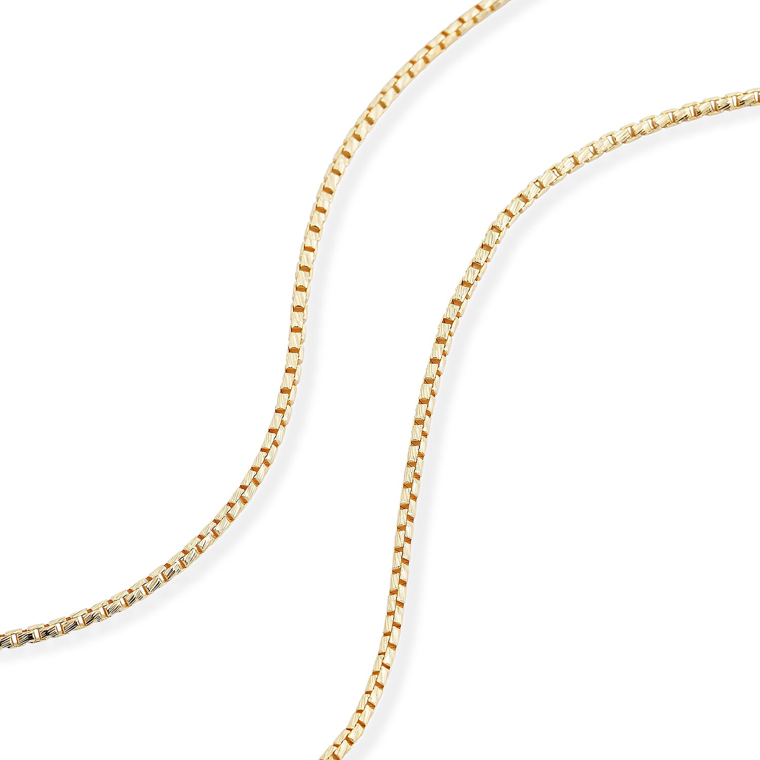 Italian 1.2mm Round Box Silk Chain Necklace in 14K YG Over Sterling Silver 3.75 Grams 18 Inches