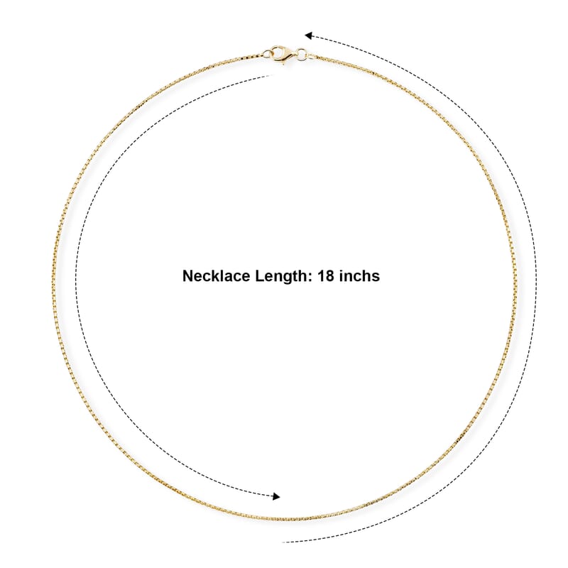 Italian 1.2mm Round Box Silk Chain Necklace in 14K YG Over Sterling Silver 3.75 Grams 18 Inches