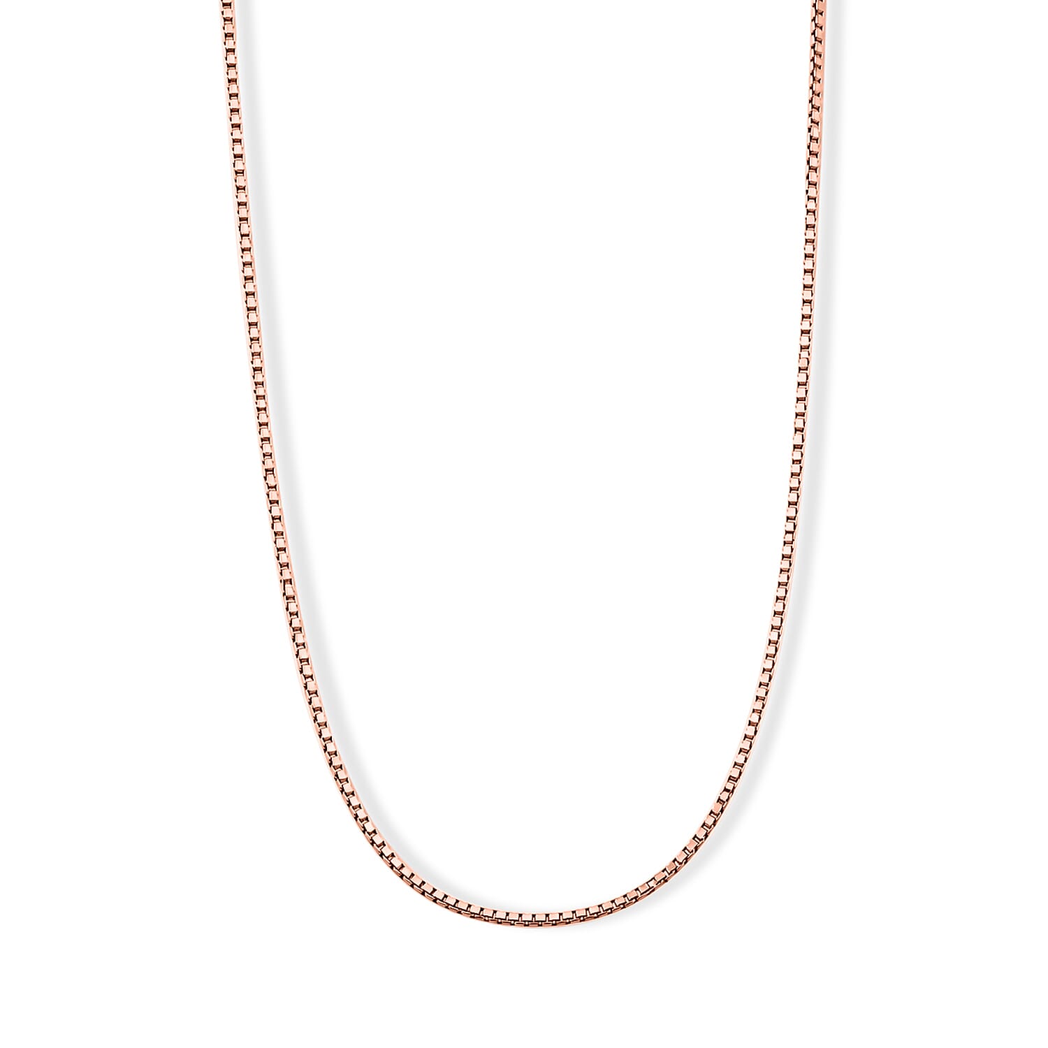 Italian 1.2mm Round Box Silk Chain Necklace in 14K RG Over Sterling Silver 3.75 Grams 18 Inches